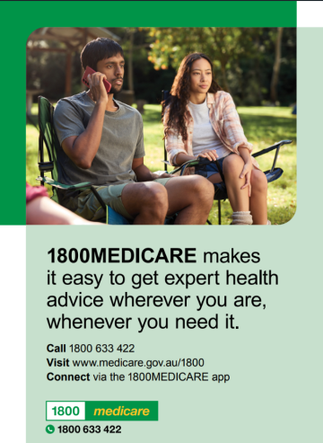 Poster explaining that 1800MEDICARE makes it easy to get expert health advice. 