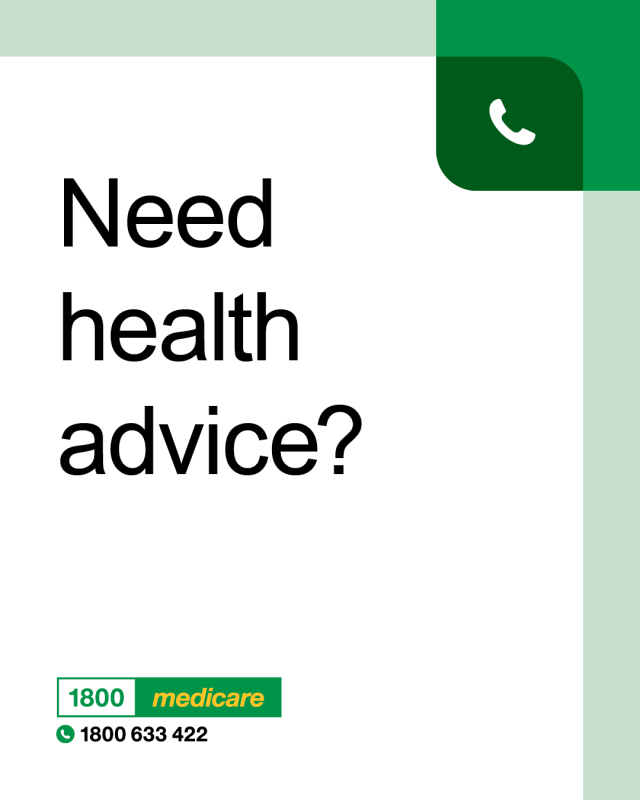 Social media tile promoting 1800MEDICARE. Text reads: 'Need health advice?'